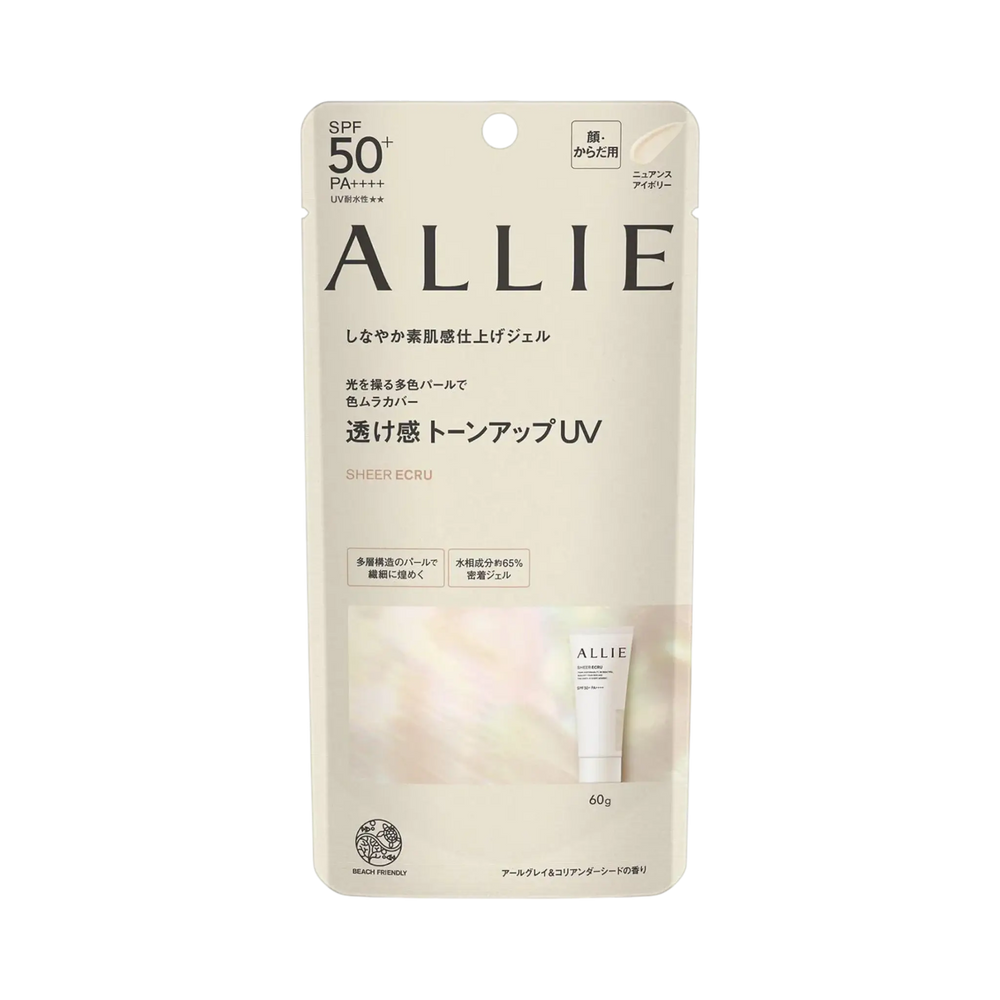 Allie Chrono Beauty Tone Up UV 03 Sheer Ecru 60g - natural beige tone-up sunscreen SPF50+