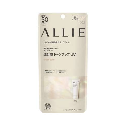 Allie Chrono Beauty Tone Up UV 03 Sheer Ecru 60g - natural beige tone-up sunscreen SPF50+