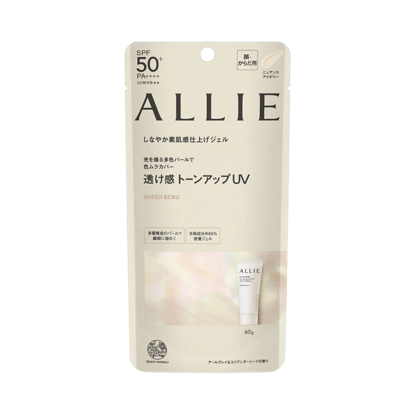 Allie Chrono Beauty Tone Up UV 03 Sheer Ecru 60g - natural beige tone-up sunscreen SPF50+