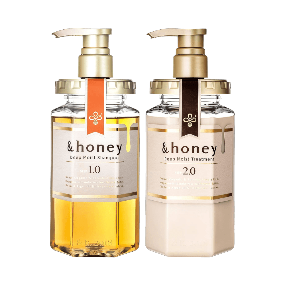 &Honey Deep Moist Shampoo and Treatment Set - honey moisture Japanese hair care duo