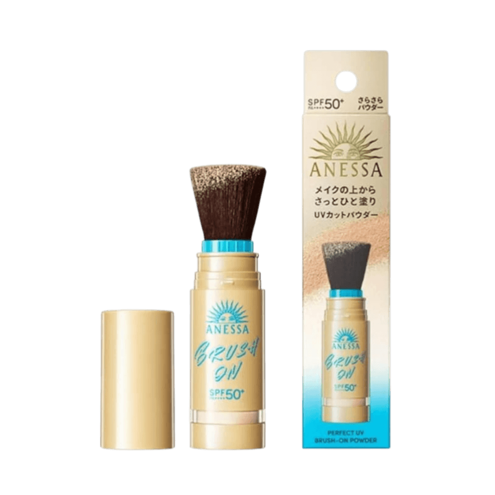 Japanese sunscreen powder Anessa Perfect UV SPF50+ for matte makeup reapplication