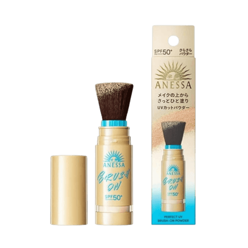 Japanese sunscreen powder Anessa Perfect UV SPF50+ for matte makeup reapplication