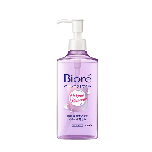 Bioré Makeup Remover Perfect Oil dissolving waterproof mascara and melting away pore impurities for bright skin, 230ml