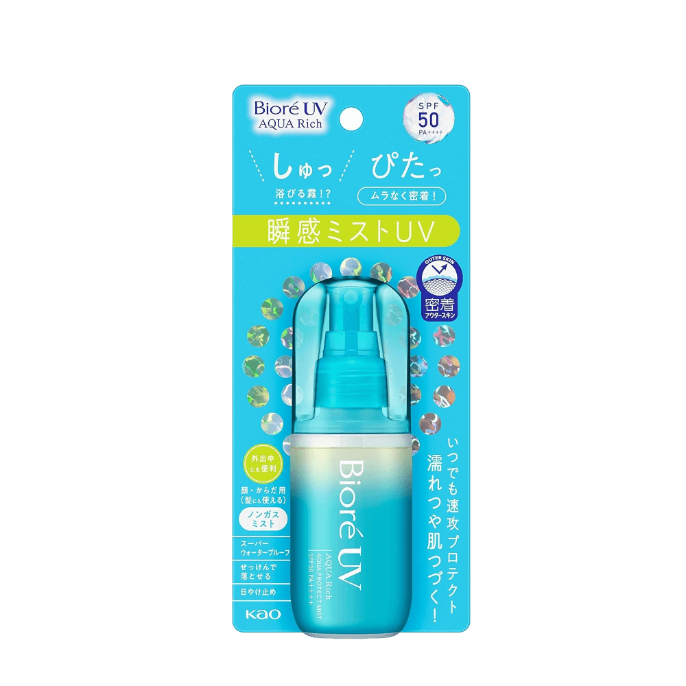 Biore UV Aqua Rich Protect Mist SPF50+ PA++++ 60ml - spray-on Japanese sunscreen mist
