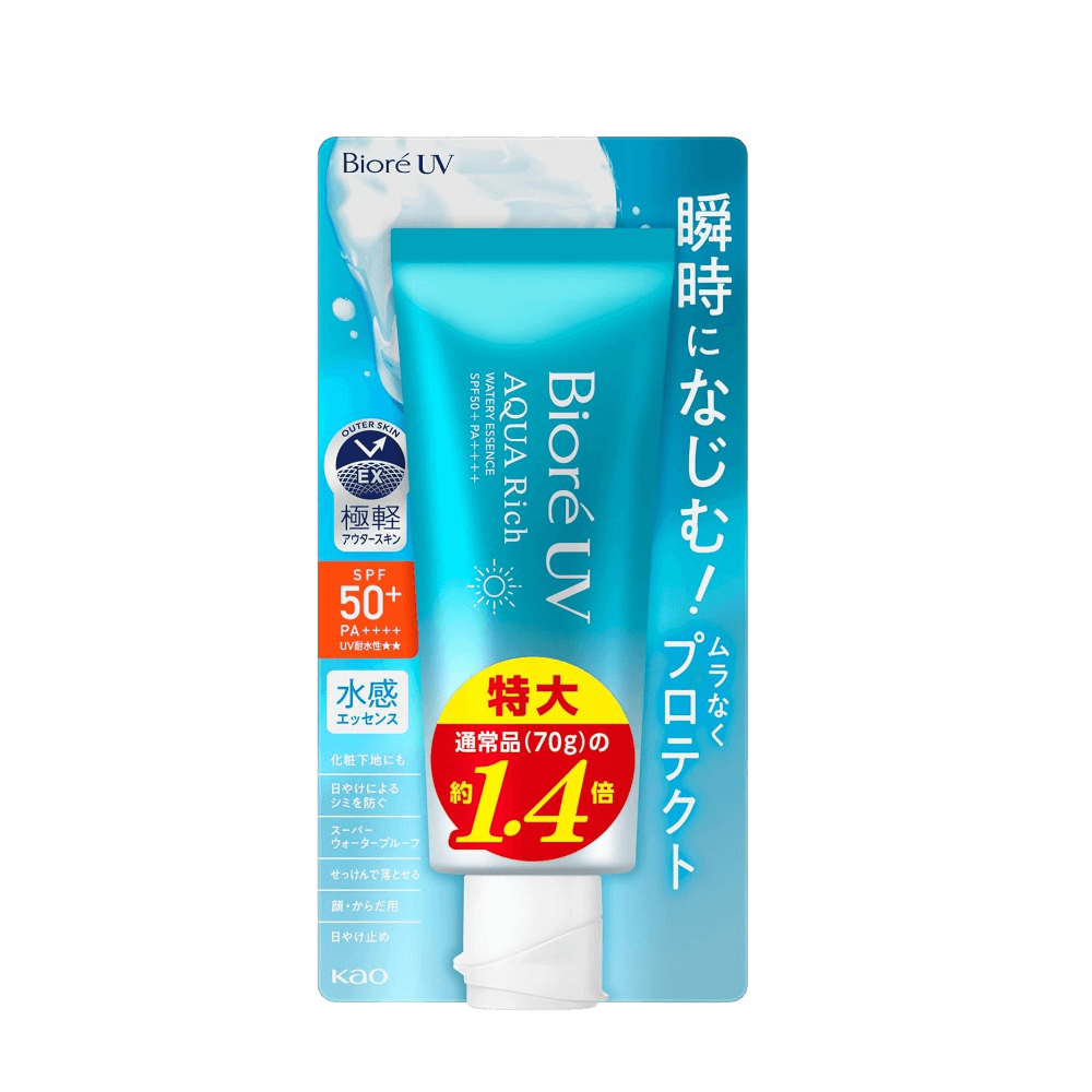 Biore UV Aqua Rich Watery Essence SPF50+ PA++++ 100g - lightweight Japanese sunscreen for oily skin
