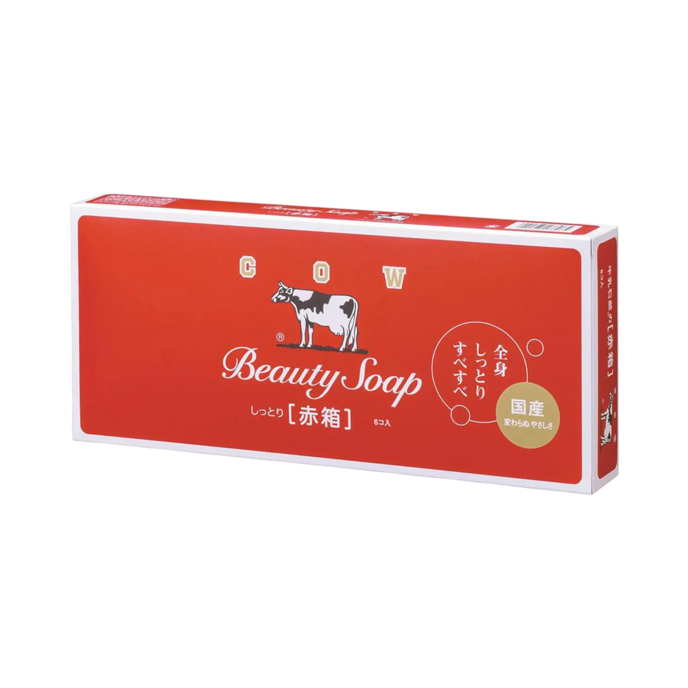 Cow Brand Akabako Beauty Soap 85g 6 Pack - classic Japanese milky soap for smooth bright skin