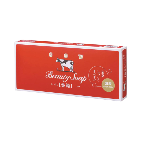 Cow Brand Akabako Beauty Soap 85g 6 Pack - classic Japanese milky soap for smooth bright skin