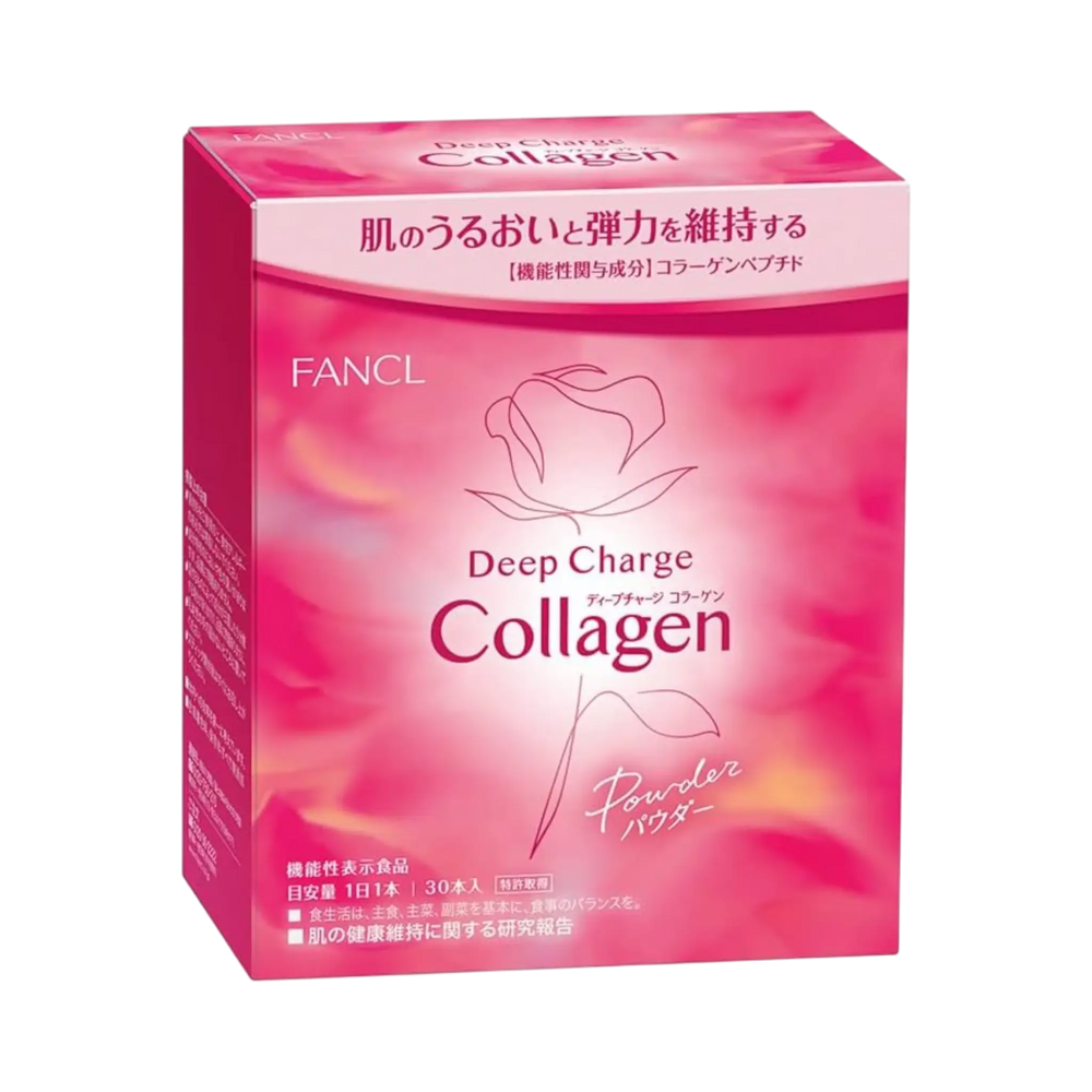 FANCL Deep Charge Collagen Powder 30 Sticks - Japanese collagen powder supplement for skin elasticity