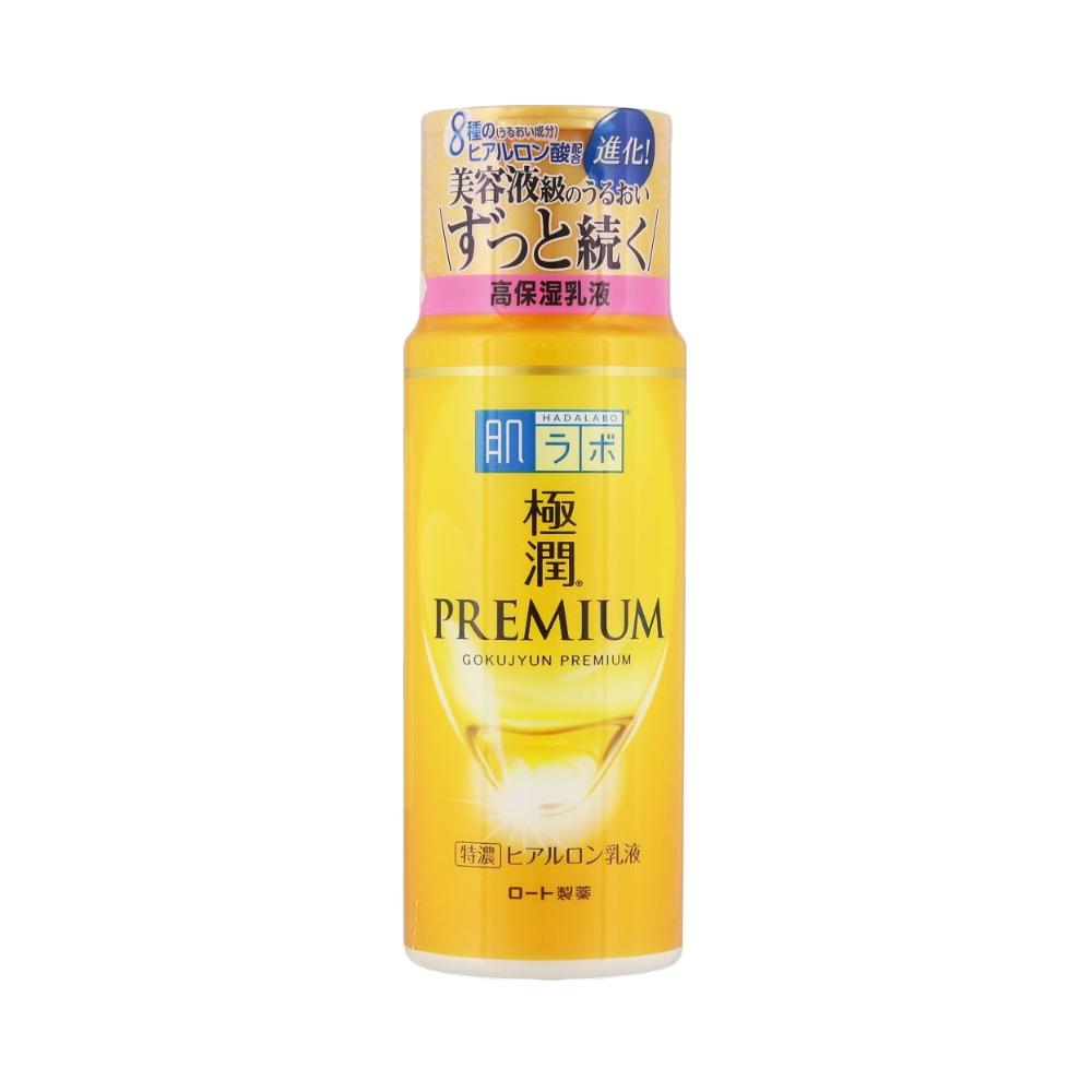 Hada Labo Gokujyun Premium Hyaluronic Milky Lotion 140ml - rich emulsion for dry dehydrated skin