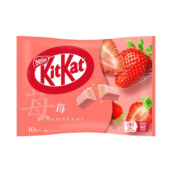 KitKat Strawberry 10 pieces sweet and tangy fruit flavor for a bright refreshing snack