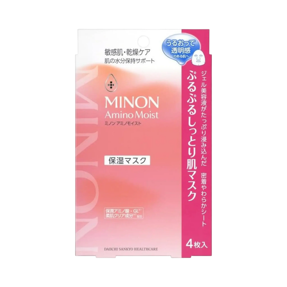Minon Amino Moist Moist Essential Mask 4 Sheets - amino acid sheet mask for sensitive dehydrated skin