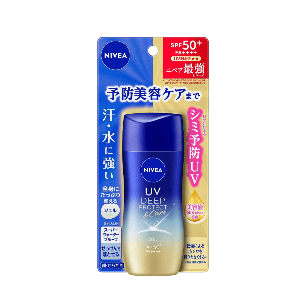 Nivea UV Deep Protect Care Gel SPF50+ PA++++ 80g - moisture-rich Japanese sunscreen gel SPF50+