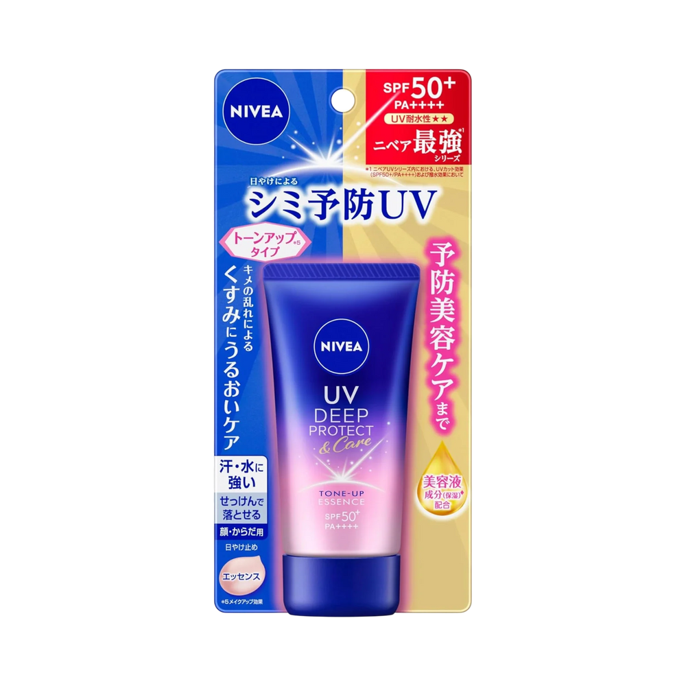 Nivea UV Deep Protect Care Tone Up Essence SPF50+ 50g - brightening Japanese sunscreen with tone-up effect