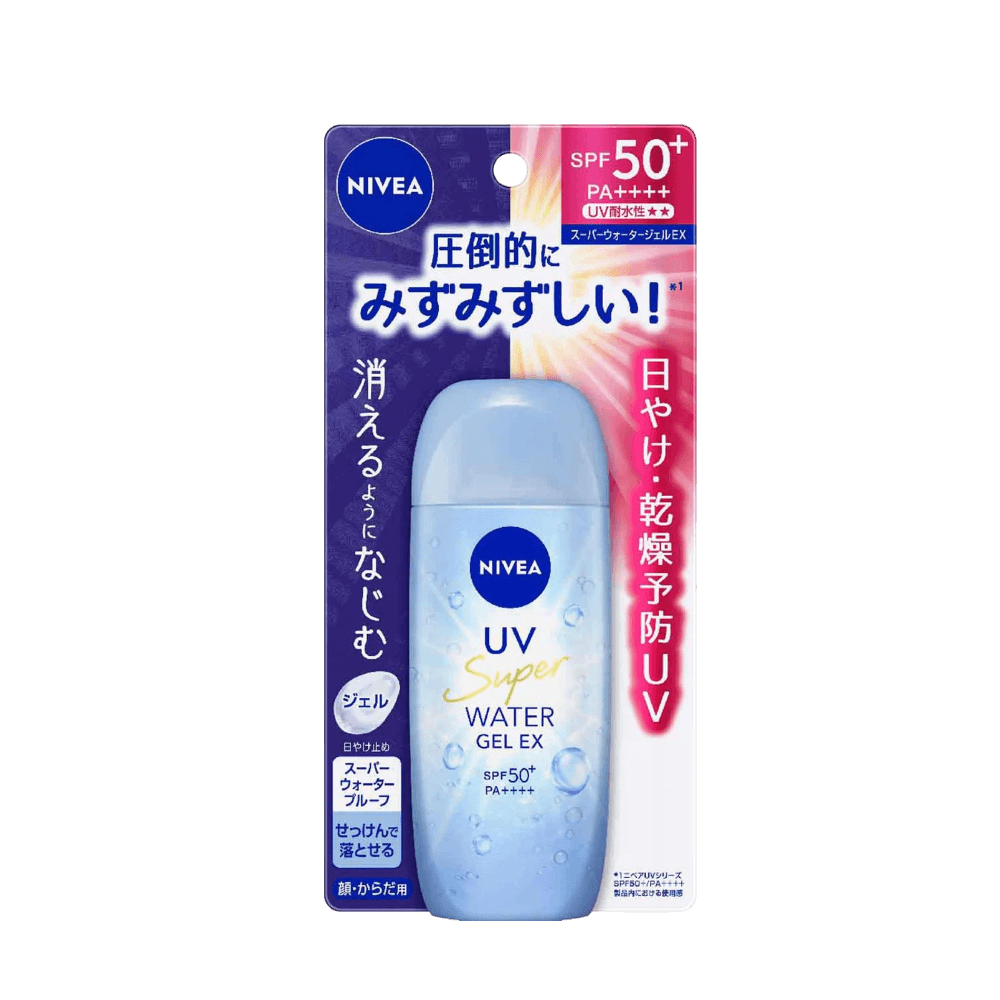 Nivea UV Super Water Gel EX Waterproof SPF50+ PA++++ 80g - water-resistant Japanese sunscreen gel