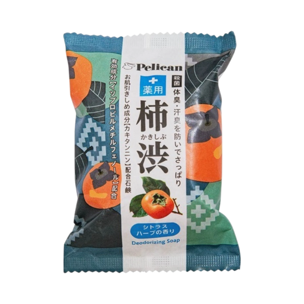 Pelican Family Soap Medicated Persimmon Tannin 80g - Japanese tannin soap for deodorising and smooth skin