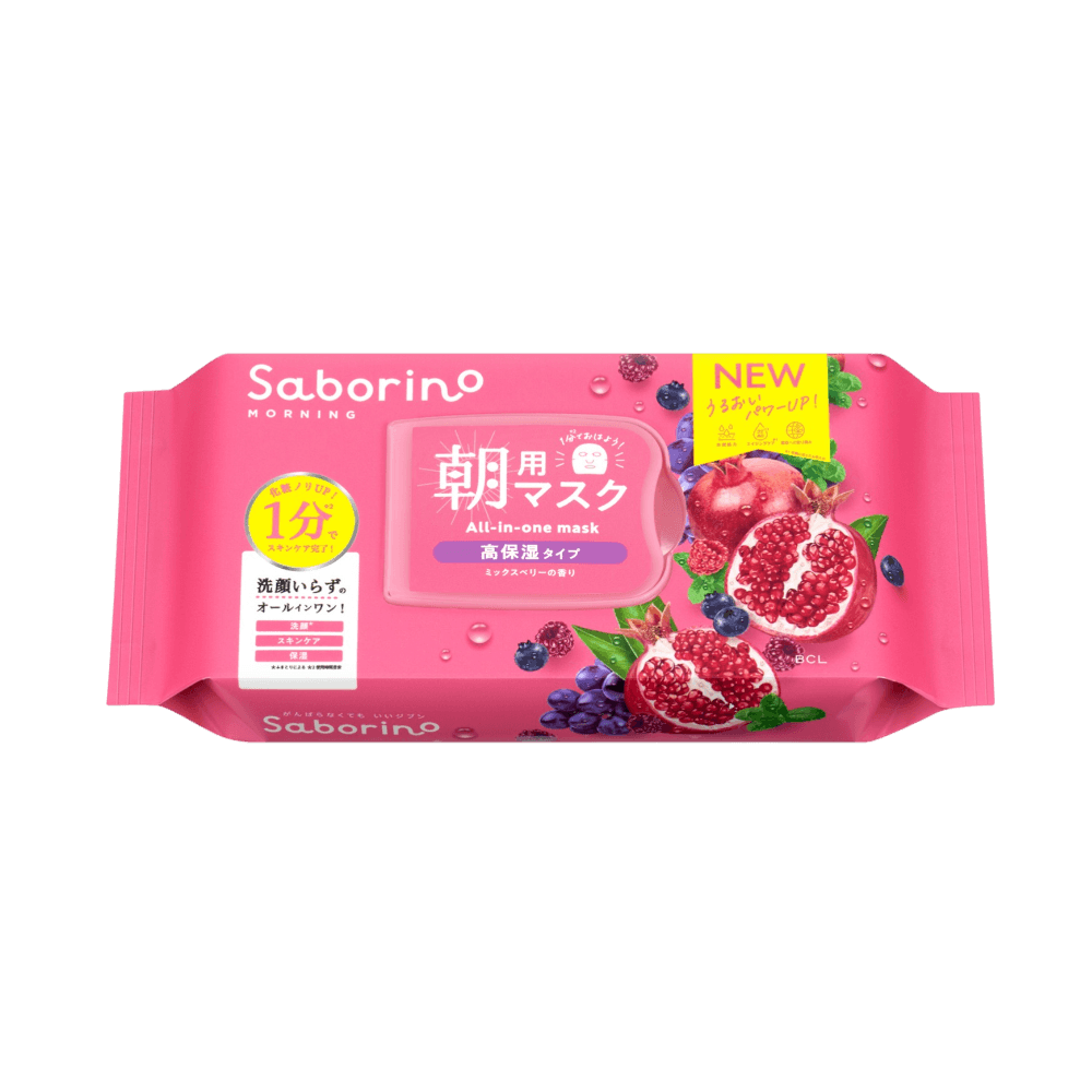 Saborino Morning Mask High Moisture N 30 Sheets - hydrating 60-second Japanese morning sheet mask