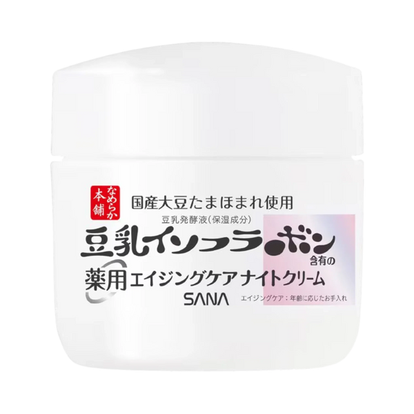 Sana Nameraka Honpo Medicated Wrinkle Night Cream White 50g - overnight soy milk brightening cream Japan