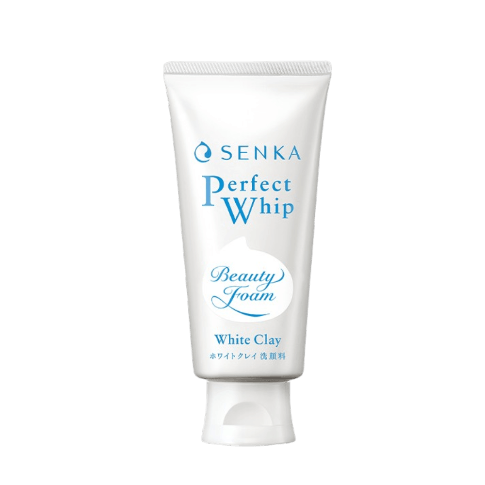 Senka Perfect Whip White Clay 120g - clay-infused Japanese face wash for pores and bright skin