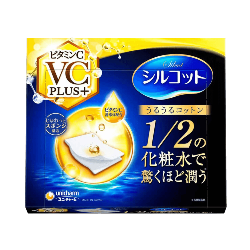 Silcot Uruuru Sponge Cotton Pads 40 Pads - Japanese watery cotton pads for toner application