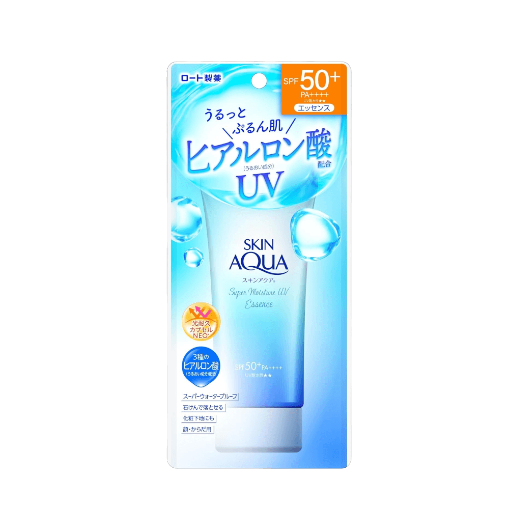Skin Aqua Super Moisture UV Essence SPF50+ PA++++ 80g - deeply hydrating Japanese sunscreen essence