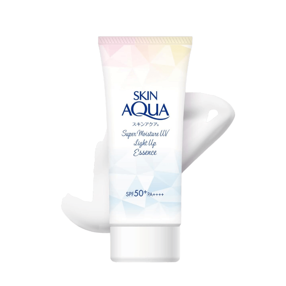 Skin Aqua Super Moisture UV Light Up Essence Sunscreen SPF50+ 70g tone enhancing lightweight sunscreen with strong UV protection and hydrating essence formula