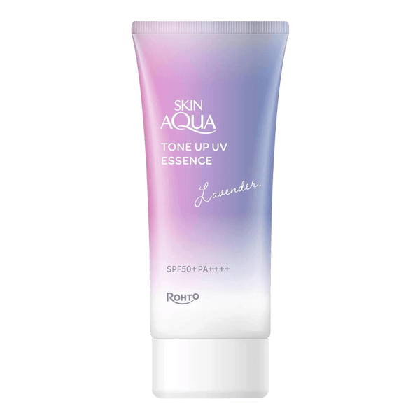 Skin Aqua Tone Up UV Essence Lavender SPF50+ PA++++ 80g - purple tone-up Japanese sunscreen for dull skin