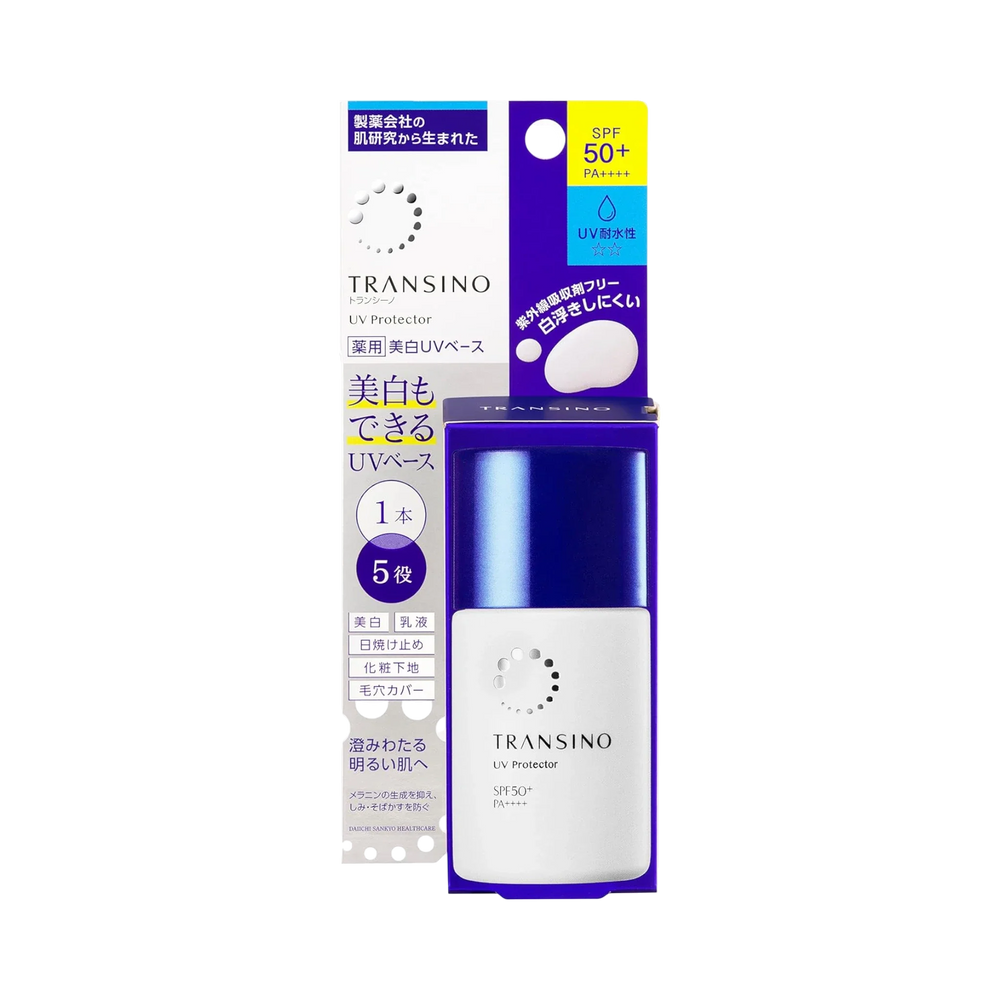Transino UV Protector SPF50+ PA++++ 30ml - brightening Japanese sunscreen for dark spot-prone skin