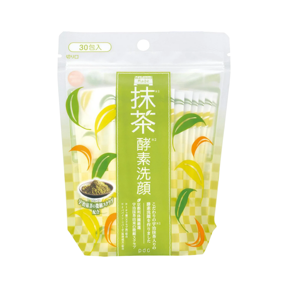 Wafood Made Matcha Enzyme Wash 30 Sachets - Japanese green tea enzyme powder wash for bright smooth skin