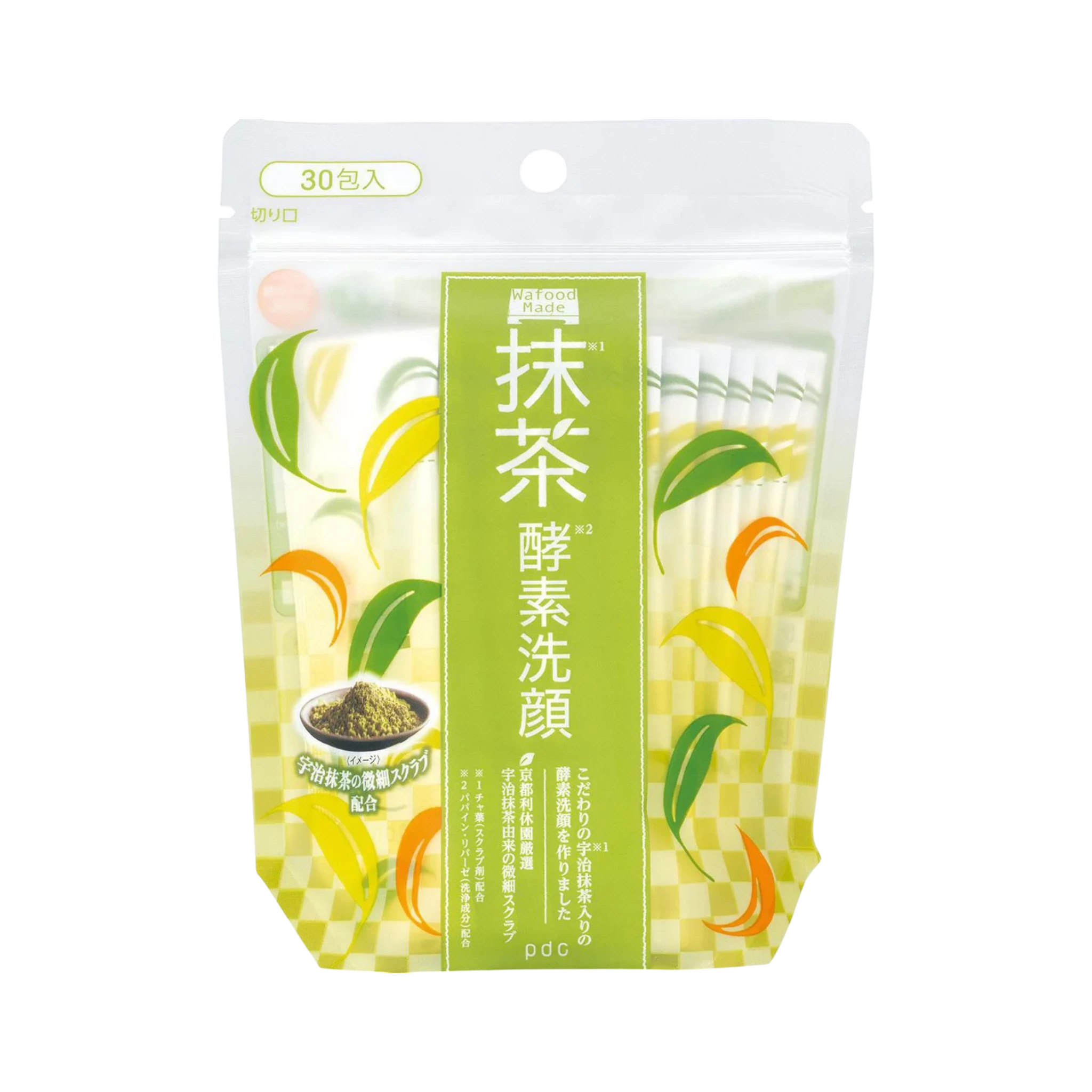 Wafood Made Matcha Enzyme Wash 30 Sachets - Japanese green tea enzyme powder wash for bright smooth skin