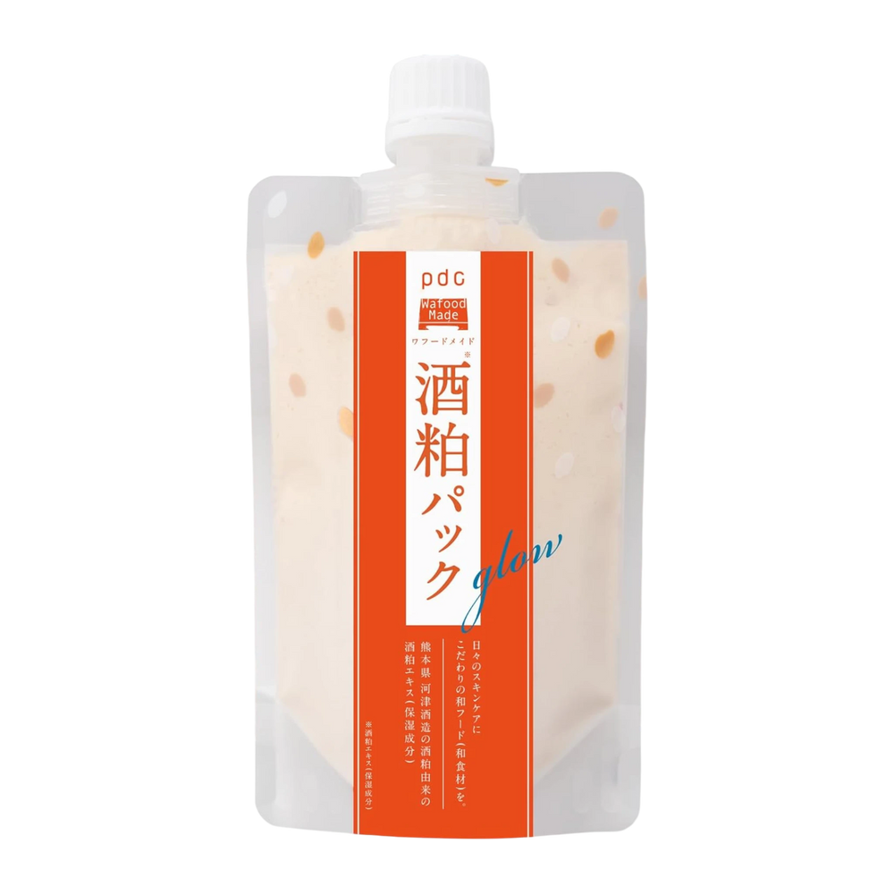 Wafood Made Sake Lees Face Pack Glow 170g - brightening Japanese sake mask for radiant glass skin