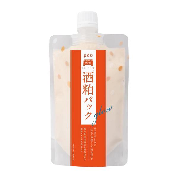 Wafood Made Sake Lees Face Pack Glow 170g - brightening Japanese sake mask for radiant glass skin