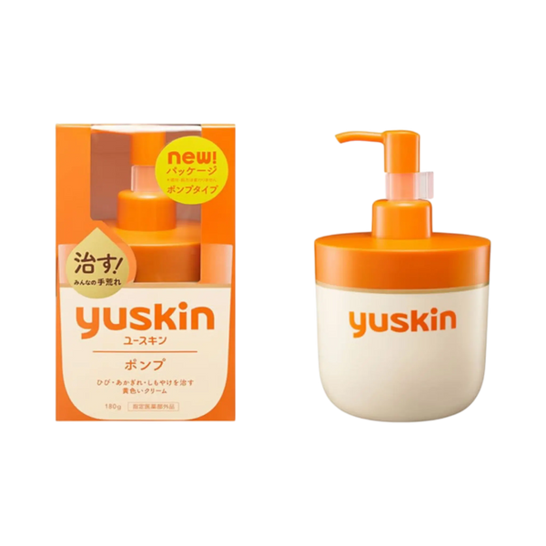 Yuskin Medicated Cream 180g Pump - large Japanese vitamin cream pump for very dry rough skin